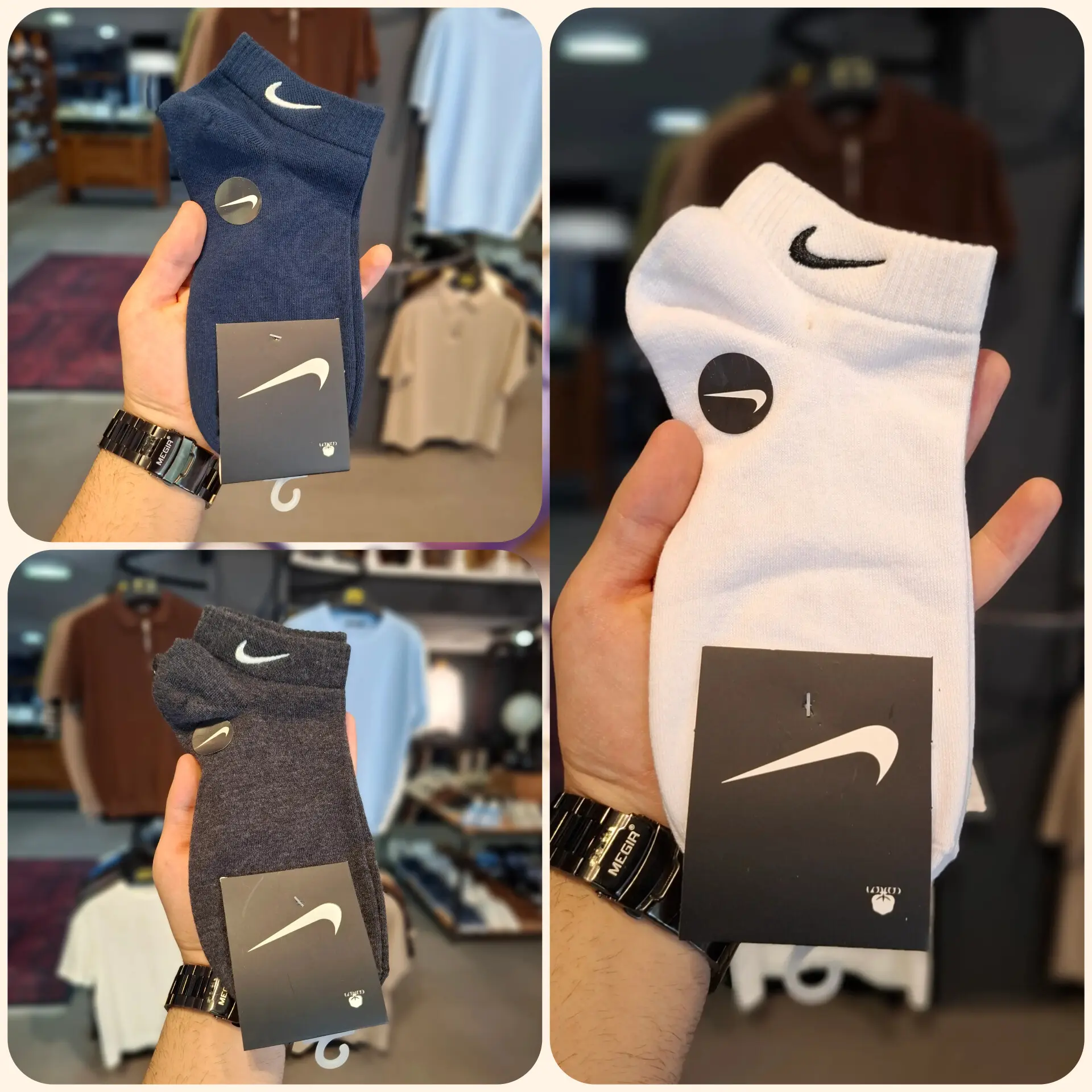 پک 3 تایی جوراب مچی اسپرت طرح Nike با رنگ‌بندی