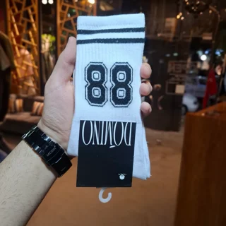 Retro 88 Striped Crew Socks | Black & White