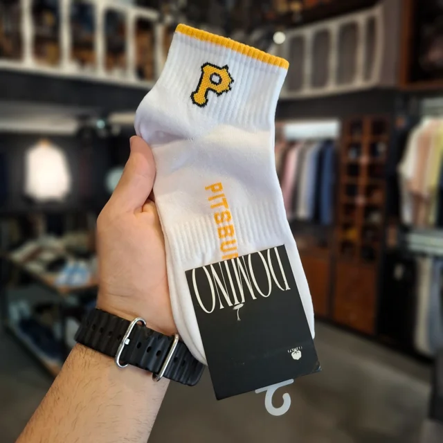 Pittsburg Letter P Ankle Athletic Socks | Black & White