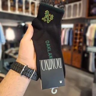 Oakland Athletics A's Ankle Athletic Socks | Black & White