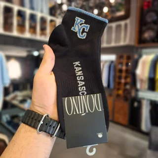 Kansas City KC Ankle Athletic Socks | Black & White