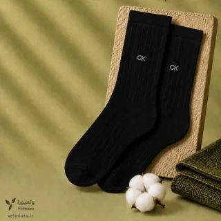 پاخور جوراب ساق‌دار طرح CK مناسب استایل روزمره