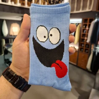 کیفیت بافت ژاکارد و کشبافت جوراب صورتک آبی روشن ولمیورا