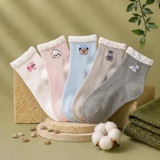 مجموعه 3 عددی جوراب فانتزی طرح عروسکی