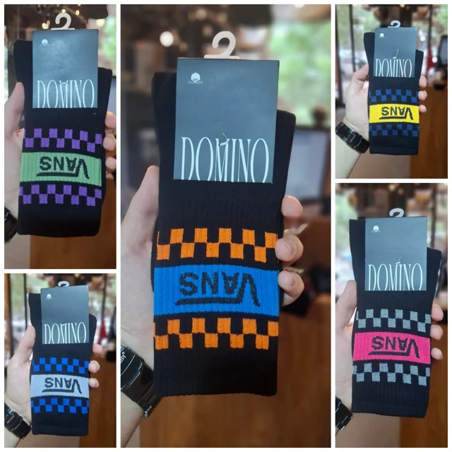 پک ۳ عددی جوراب ساق‌دار ونس طرح شطرنجی مشکی (Vans)