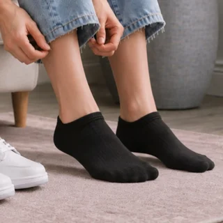 پک جوراب مچی مشکی نخی پنبه ای ساده اسپرت مردانه و زنانه
