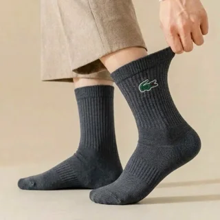 پاخور جوراب ساق دار اسپرت لاگوست رنگ دودی پنبه ای اصل