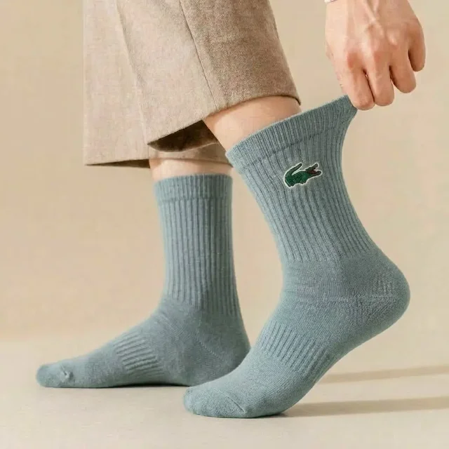 پاخور جوراب ساق دار اسپرت لاگوست رنگ سدری آبی پنبه ای اصل
